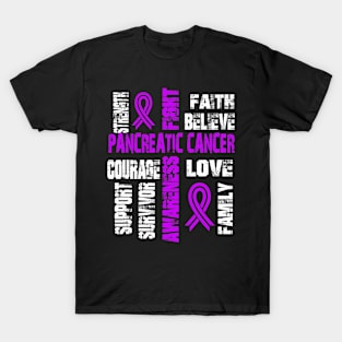 Support Believe And Fight Pancreatic Cancer T-Shirt